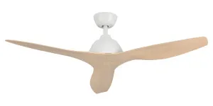 Fanco Eco Breeze 52" 3 Blade ABS Ceiling Fan White & Beechwood by Fanco, a Ceiling Fans for sale on Style Sourcebook