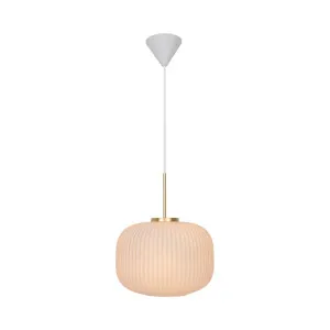 Nordlux Milford 30 Opal Glass Pendant Brass by Nordlux, a Pendant Lighting for sale on Style Sourcebook