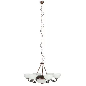 Eglo Savoy 8 Light Satin Glass Pendant Oil Rubbed Bronze by Eglo, a Pendant Lighting for sale on Style Sourcebook