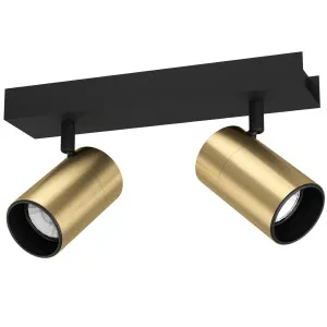 Eglo Cumaribo 2 Light Bar Spot Light Black & Gold by Eglo, a Spotlights for sale on Style Sourcebook