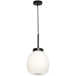 Cougar Garman 1 Light Opal Glass Pendant Black by Cougar, a Pendant Lighting for sale on Style Sourcebook