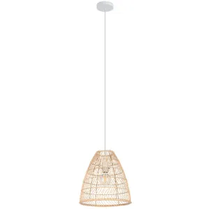 Eglo Ayesgarth Cane 40W Pendant Light Natural by Eglo, a Pendant Lighting for sale on Style Sourcebook