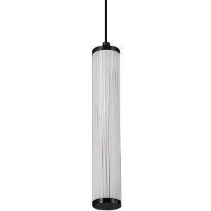 Calibo Charm Modern Fluted 1 Light Pendant Black by Calibo, a Pendant Lighting for sale on Style Sourcebook