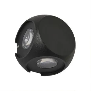 Black Vencha Benz 4 Way 4W Wall Light IP54 Warm White by Vencha, a Outdoor Lighting for sale on Style Sourcebook