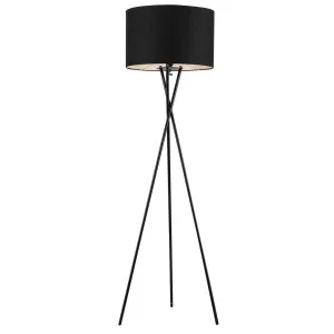 Telbix Denise Tripod With Cotton Shade Floor Lamp Black by Telbix, a Floor Lamps for sale on Style Sourcebook