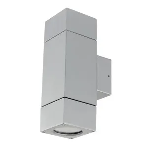 Prairie Block GU10 Exterior Wall Light IP54 Silver by Brilliant, a Outdoor Lighting for sale on Style Sourcebook