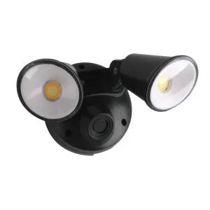 Martec Defender 20W Tri-Colour Double Adjustable LED Exterior Wall Light IP54 Black by Martec, a Outdoor Lighting for sale on Style Sourcebook