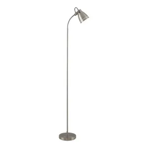 Telbix Nova Industrial Style Adjustable Floor Lamp (E27) Nickel by Telbix, a Floor Lamps for sale on Style Sourcebook