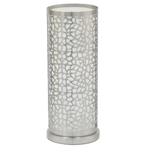 Eglo Almera 1 Laser Cut Metal Design Table Lamp Satin Nickel by Eglo, a Table & Bedside Lamps for sale on Style Sourcebook