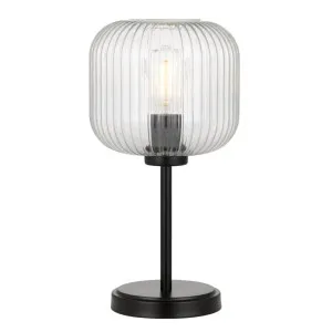 Telbix Bobo Rippled Glass Table Lamp (E27) Black by Telbix, a Table & Bedside Lamps for sale on Style Sourcebook