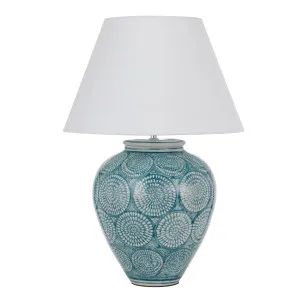 Telbix Hannah Ceramic Table Lamp (E27) Blue by Telbix, a Table & Bedside Lamps for sale on Style Sourcebook