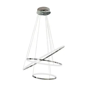 Vencha Crown 3 Ring Modern LED Pendant Light Daylight - Chrome by Vencha, a Pendant Lighting for sale on Style Sourcebook