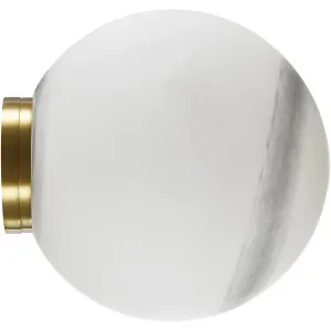 Calibo Crest Alabaster Glass 120mm IP44 Orb Wall Light Brass by Calibo, a Wall Lighting for sale on Style Sourcebook