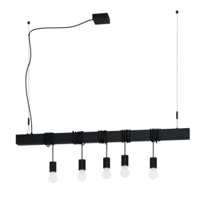 Eglo Townshend-B Linear Black Pendant Light 5 Light by Eglo, a Pendant Lighting for sale on Style Sourcebook