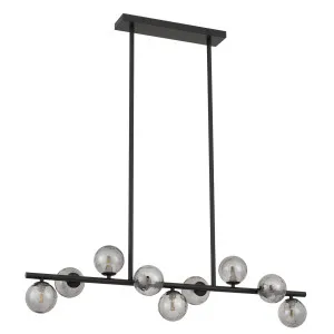 Telbix Moran Small 9 Light Linear Pendant Black & Smoke by Telbix, a Pendant Lighting for sale on Style Sourcebook