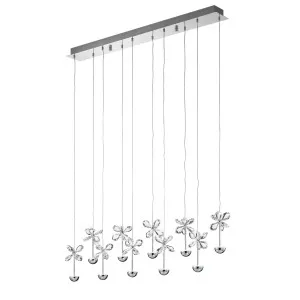 Eglo Pianopoli LED Chrome Crystal Pendant Light 10 Light Bar by Eglo, a Pendant Lighting for sale on Style Sourcebook