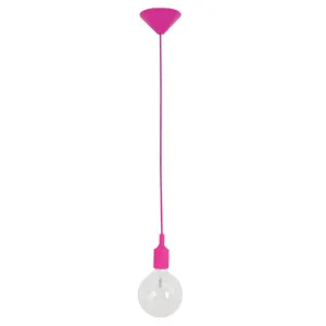 Pen Silicone Pendant E27 Cord Set Pink by Compact Lamps Australia, a Lighting for sale on Style Sourcebook