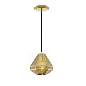 Gold 1 Light Magnus Metal Geometric Caged Pendant Small by Telbix, a Pendant Lighting for sale on Style Sourcebook