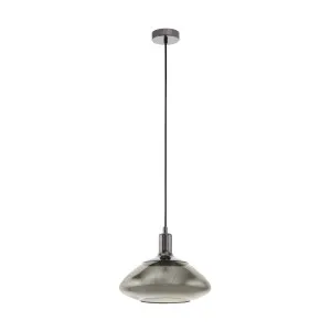 Eglo Torrontes 1 Light Pendant Light Smoked Glass by Eglo, a Pendant Lighting for sale on Style Sourcebook