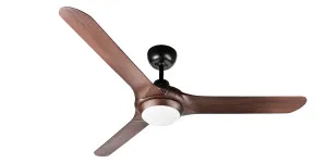 Spyda 3 Blade 62" Indoor/Outdoor Designer Ceiling Fan With 20W TRI LED Light Walnut by Ventair, a Ceiling Fans for sale on Style Sourcebook