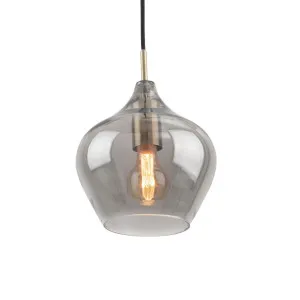 Mercator Darby Antique Bronze And Smoke Glass Pendant Light (E27) Small by Mercator, a Pendant Lighting for sale on Style Sourcebook