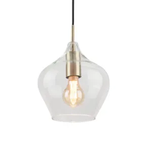 Mercator Darby Antique Bronze And Clear Glass Pendant Light (E27) Small by Mercator, a Pendant Lighting for sale on Style Sourcebook