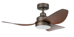 Eglo Torquay 42" 3 Blade DC Indoor/Outdoor Ceiling Fan With 20W CCT Dimmable LED Light Oil Rubbed Bronze & Koa by Eglo, a Ceiling Fans for sale on Style Sourcebook