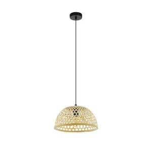 Eglo Claverdon 1 Light Natural Timber E27 Pendant Light Medium by Eglo, a Pendant Lighting for sale on Style Sourcebook