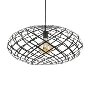 Fiorentino Wembley Black Metal Pendant Light Edison Screw (E27) Large by Fiorentino, a Pendant Lighting for sale on Style Sourcebook