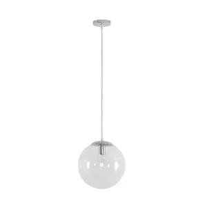 Domus Bubble 250 Clear Glass Pendant Light Edison Screw (E27) Chrome by Domus, a Pendant Lighting for sale on Style Sourcebook