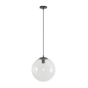 Domus Bubble 300 Clear Glass Pendant Light Edison Screw (E27) Black by Domus, a Pendant Lighting for sale on Style Sourcebook