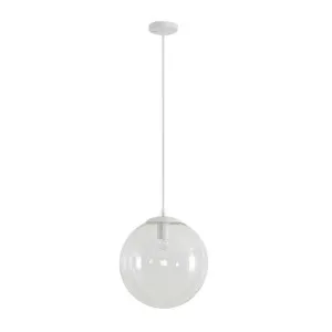 Domus Bubble 300 Clear Glass Pendant Light Edison Screw (E27) White by Domus, a Pendant Lighting for sale on Style Sourcebook