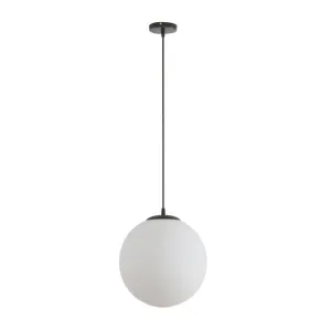 Domus Bubble 300 Opal Glass Pendant Light Edison Screw (E27) Black by Domus, a Pendant Lighting for sale on Style Sourcebook