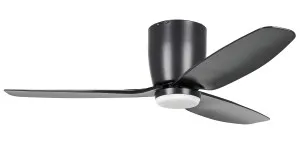 Eglo Seacliff 44" 1120mm Low Profile DC Ceiling Fan with Tricolour CCT LED Light Black by Eglo, a Ceiling Fans for sale on Style Sourcebook