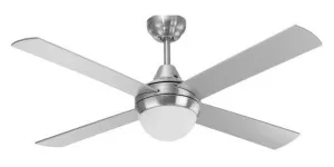 Mercator Lonsdale 48" 1200mm AC Ceiling Fan with Light (B22) and Remote Brushed Chrome by Mercator, a Ceiling Fans for sale on Style Sourcebook