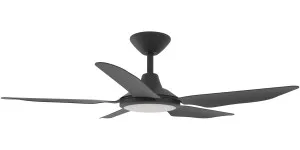 Calibo Storm 42" (1070mm) 5 Blade 18W Tricolour LED Light Indoor/Outdoor DC Ceiling Fan & Remote Black by Calibo, a Ceiling Fans for sale on Style Sourcebook