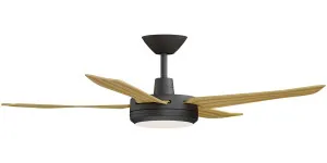 Calibo Enviro 52" (1320mm) DC Ceiling Fan with 18W CCT LED Light and Remote Black & Bamboo by Calibo, a Ceiling Fans for sale on Style Sourcebook