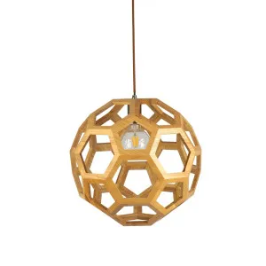 Wood Fiorentino Banega Timber Veneer Pendant Light (E27) 600mm by Fiorentino, a Pendant Lighting for sale on Style Sourcebook