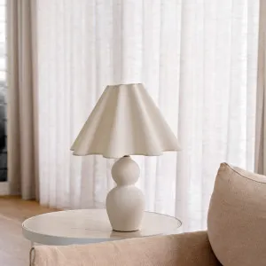 Paola & Joy Mila Pleated Ceramic Table Lamp (E27) Cream by Paola & Joy, a Table & Bedside Lamps for sale on Style Sourcebook