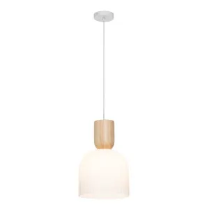 Mercator Mackenzie Ribbed Pendant Light (E27) White by Mercator, a Pendant Lighting for sale on Style Sourcebook