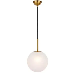 Antique Gold Telbix Bally Alabastro Glass Ball Pendant Light 250mm by Telbix, a Pendant Lighting for sale on Style Sourcebook