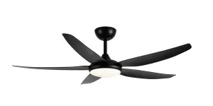 Brilliant Amari 56" (1420mm) Indoor/Outdoor Coastal Ceiling Fan with 24W CCT LED and Remote Black by Brilliant, a Ceiling Fans for sale on Style Sourcebook