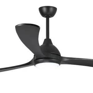 Fanco Sanctuary DC 92" Solid Timber Blade Indoor/Outdoor Ceiling Fan with 24w LED CCT Light and Remote Black by Fanco, a Ceiling Fans for sale on Style Sourcebook