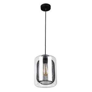 CLA Tono Glass Mesh Oblong Pendant Light (E27) Black by Compact Lamps Australia, a Pendant Lighting for sale on Style Sourcebook