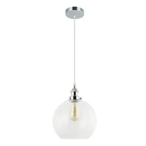 CLA Pesini Wine Glass Pendant with Chrome Highlight (E27) Clear by Compact Lamps Australia, a Pendant Lighting for sale on Style Sourcebook