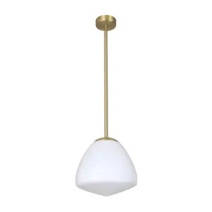 Antique Brass Rod CLA Coitola White Frosted Pendant (E27) Small by Compact Lamps Australia, a Pendant Lighting for sale on Style Sourcebook