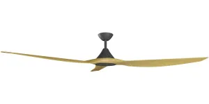 Calibo Smart CloudFan 72" (1830mm) ABS DC Ceiling Fan and Remote Black & Bamboo by Calibo, a Ceiling Fans for sale on Style Sourcebook