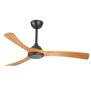 Claro Sleeper 56" Solid Timber DC Ceiling Fan with Remote Black & Teak by Claro, a Ceiling Fans for sale on Style Sourcebook