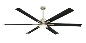 Mercator Rhino 84" DC Ceiling Fan with 20W CCT LED Light and Remote Brushed Chrome & Black by Mercator, a Ceiling Fans for sale on Style Sourcebook