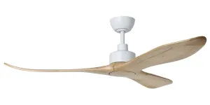 Eglo Currumbin 60" DC Timber Ceiling Fan with Remote White & Natural by Eglo, a Ceiling Fans for sale on Style Sourcebook